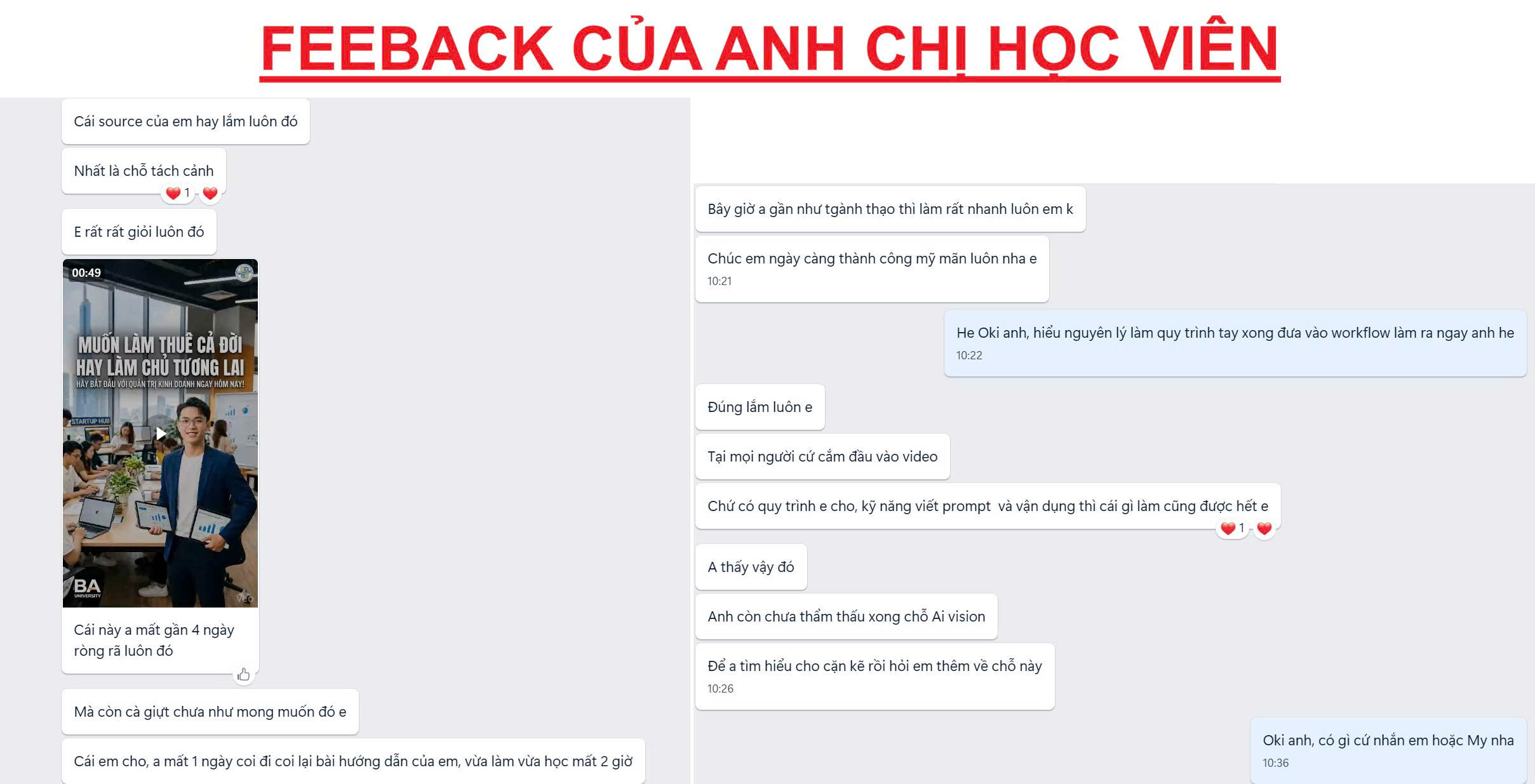 Feedback học viên 1