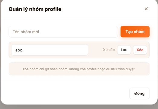 Quản lý nhiều profile cùng lúc